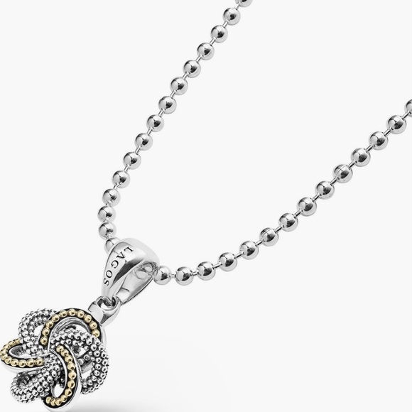 Lagos Sterling Silver Love Knot Pendant Necklace - Picture 4 of 12